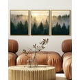 thumbnail image 2 of Drsoum Fog Pine Green Tree Forest Art Nordic Modern Mountain Artwork Prints Decor 11x14in3pcs Natural Framed, 2 of 5