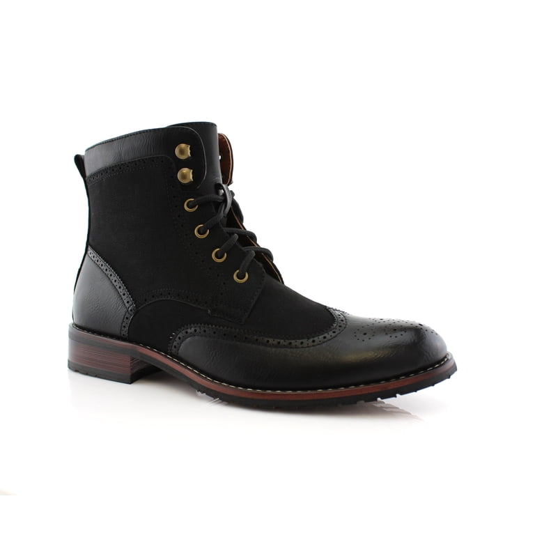 Men\'s Brown Lace Up Wing Tip Perforated Dress Ankle Boot s-l400.jpg main image 3