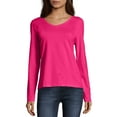 thumbnail image 1 of Hanes-t-shirt à Manches Longues Col en V pour Femmes-O9142, 1 of 8