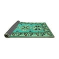 thumbnail image 2 of Ahgly Company Indoor Square Geometric Turquoise Blue Traditional Area Rugs, 8' Square, 2 of 4