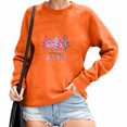thumbnail image 2 of Suéter térmico Gibobby Sudadera con capucha Mujer estampado gráfico divertido Cuello redondo Manga larga Anaranjado XL, 2 of 4