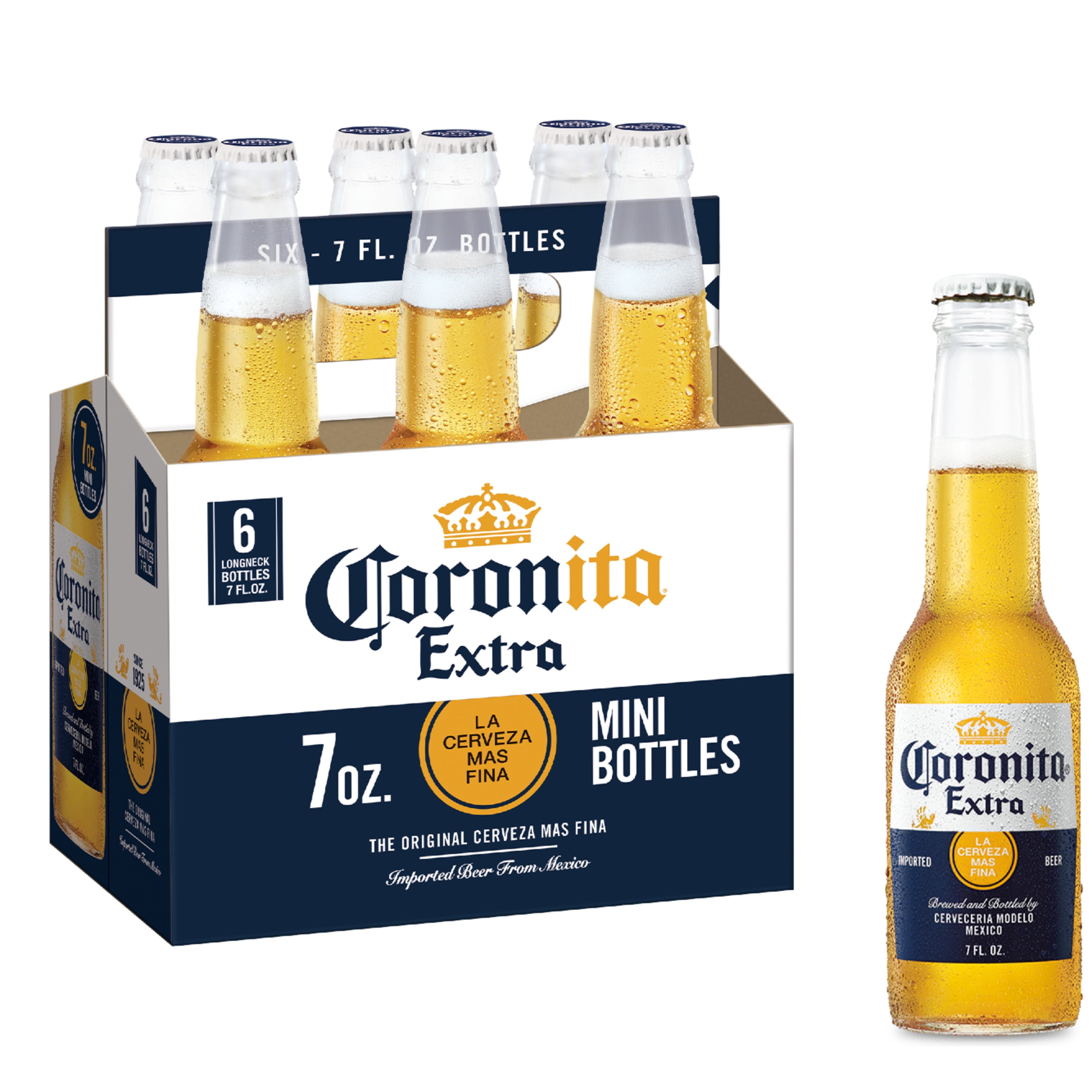 paño Desmenuzar reacción Corona Extra Coronita Lager Mexican Beer, 6 Pack Beer, 7 fl oz Mini  Bottles, 4.6% ABV - Walmart.com