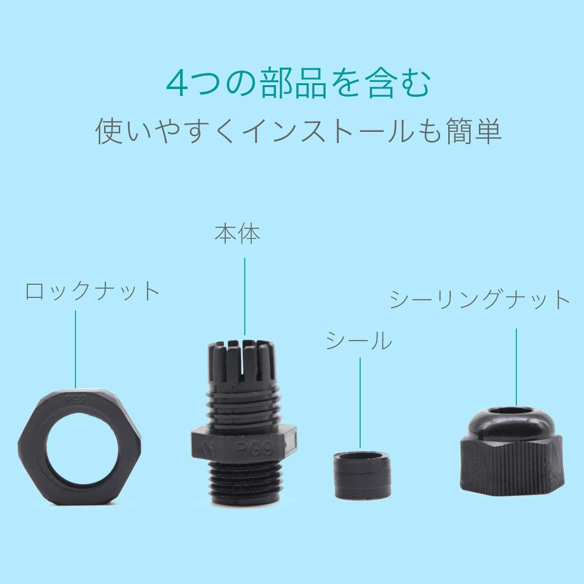 Lantee Pg 9 Cable Gland Pieces Black Plastic Nylon Waterproof Wire Glands Connector Fitting Walmart Canada