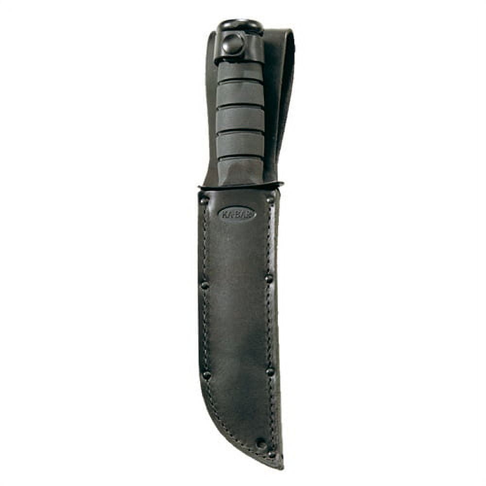 KA-BAR Clip-Point Tactical Knife with Leather Sheath