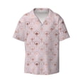 thumbnail image 5 of PAYOHTO Rose Gold Flower Shape Mens Hawaiian Casual Short-sleeved Shirt Tropical Summer Beach Button Down Shirts, 5 of 7
