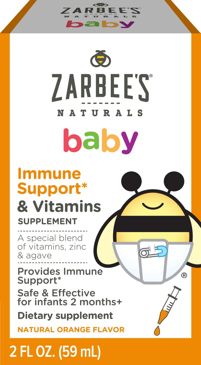 Zarbee's Naturals Baby Immune Support & Vitamins, Natural Orange, 2 fl