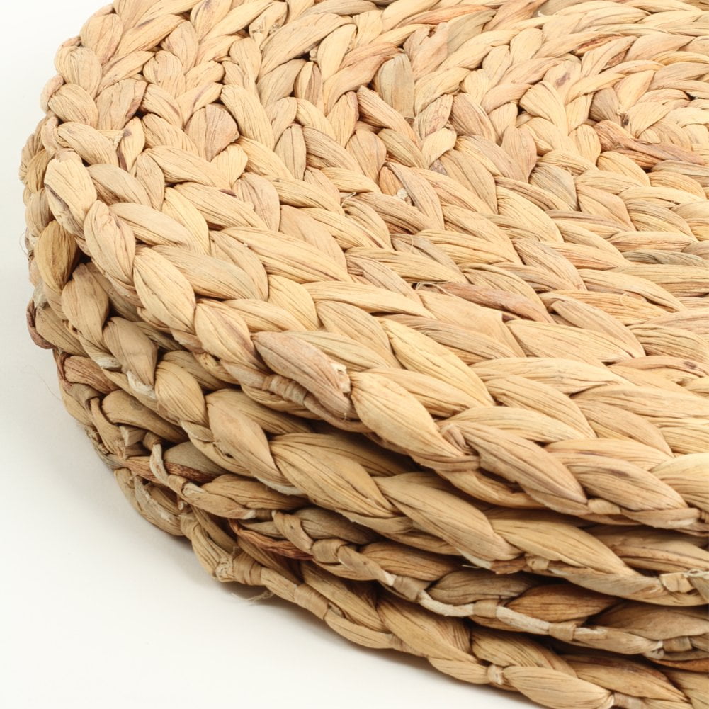 Koyal Wholesale 20-Pack Natural Water Hyacinth Placemats, 13-Inch Round Charger Plates