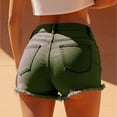 thumbnail image 4 of Sokhug Womens Denim Cutoff Shorts High Rise Raw Frayed Hem Basic with Pocket Solid Color Casual Summer Shorts, 4 of 5