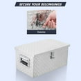 thumbnail image 5 of 20 Inch Heavy Duty Aluminum Diamond Plate Tool Box Pick Up Truck Bed RV Trailer Toolbox Waterproof Square Storage Organizer with Side Handle, Lock and Keys -20"x 12"x 10", Silver, 5 of 7