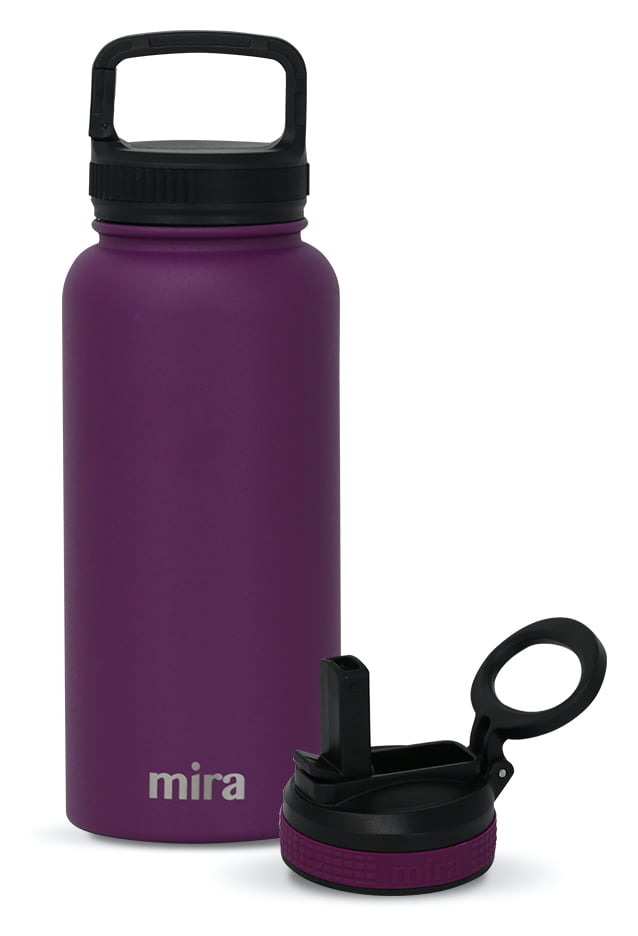 MIRA Insulated Vacuum Stainless Steel Water Bottle with Spout Lid 32 oz Iris 