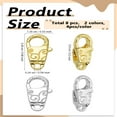 thumbnail image 2 of 1set 8pcs 2 colors Brass Lobster Claw Clasps Golden & Silver 24.5x13.5x5mm Hole: 2.4mm 4pcs/color, 2 of 3