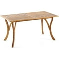 thumbnail image 2 of MODERNLUXE 59" Outdoor Dining Table,Acacia Wood Rectangular Table with Slatted Tabletop for Yard, Garden, Poolside,Deck, 2 of 7