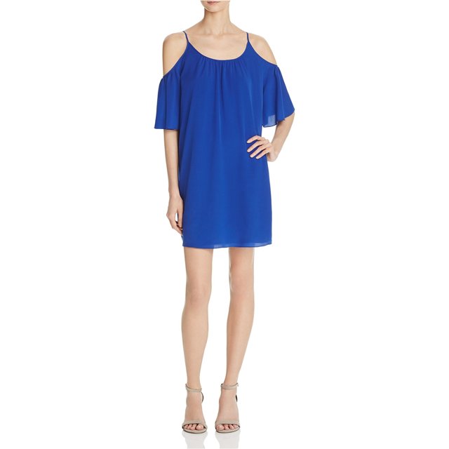 Vestido Acampanado French Connection Polly Plains para Mujer Azul Mediano
