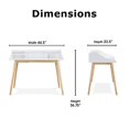 thumbnail image 3 of Adore Decor Alton Writing Computer Desk, Laptop PC Workstation, Retro Simple Study Table for Home Office, White, 3 of 5