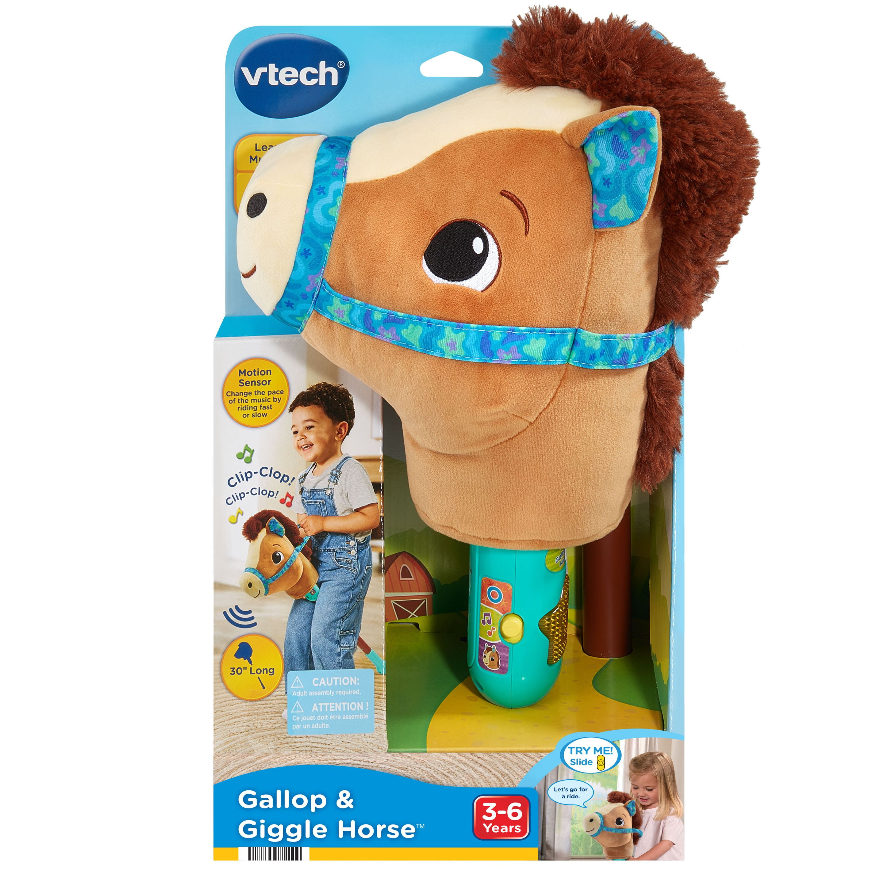VTech Gallop & Giggle Horse Stick Pony With Motion Sensor for Kids - English Version, 3-6 Years