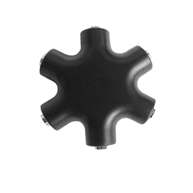 Bearachild Divisor de Cable auxiliar de Audio de 3,5mm 1 a 5 auriculares 6 puertos 3,5 Jack Share adaptador para tableta MP3 MP4 Cables de audio/vídeo Negro