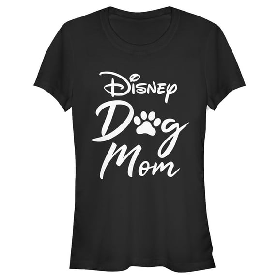 Junior's Disney Dog Mom Logo Graphic Tee Black X Large