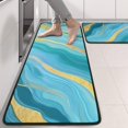 thumbnail image 2 of Kitchen Rugs Sets Of 2,Blue and Gold Marble Shimmer Streaks Pattern Anti Fatigue Kitchen Mat Rugs Non Slip Washable,Decorative Kitchen Floor Mats for Kitchen,Sink,Laundry,17"x47"+17"x47", 2 of 5