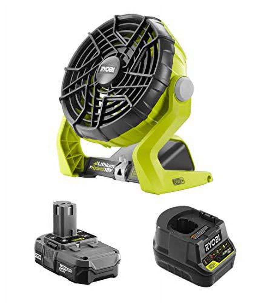 Ryobi 18-Volt Hybrid Portable Fan with Battery & Charger