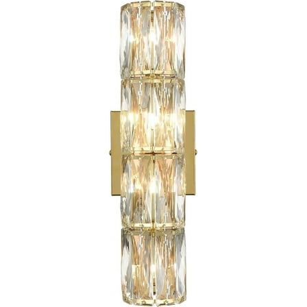Claxy 4-Light Gold Wall Sconce with Tube Crystal Glass Shade