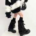 thumbnail image 2 of harmtty Fuzzy Leg Warmers Women Winter Faux Fur Leg Warmers with Bows Fluffy Boot Cuffs Covers for Halloween Xmas Costume Cosplay Parties, 2 of 8