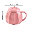 thumbnail image 3 of Twfbrm Halloween Ceramic Mug, Cute Pumpkin Shaped Ceramic Coffee Mug with Handle and Lid, Fall Decorative Pumpkin Mug, Creative Heat Resistant Ceramic Tea cup for Home, Office, Thanksgiving, 3 of 6