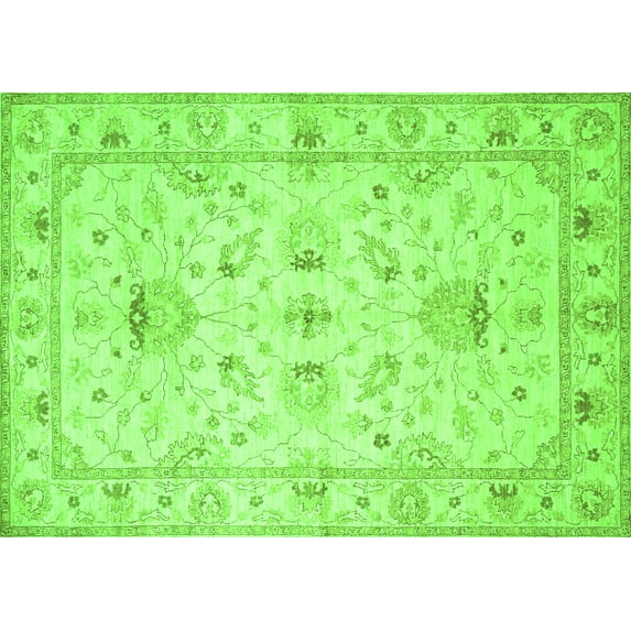 Ahgly Company Indoor Rectangle Oriental Green Traditional Area Rugs, 4' x 6'