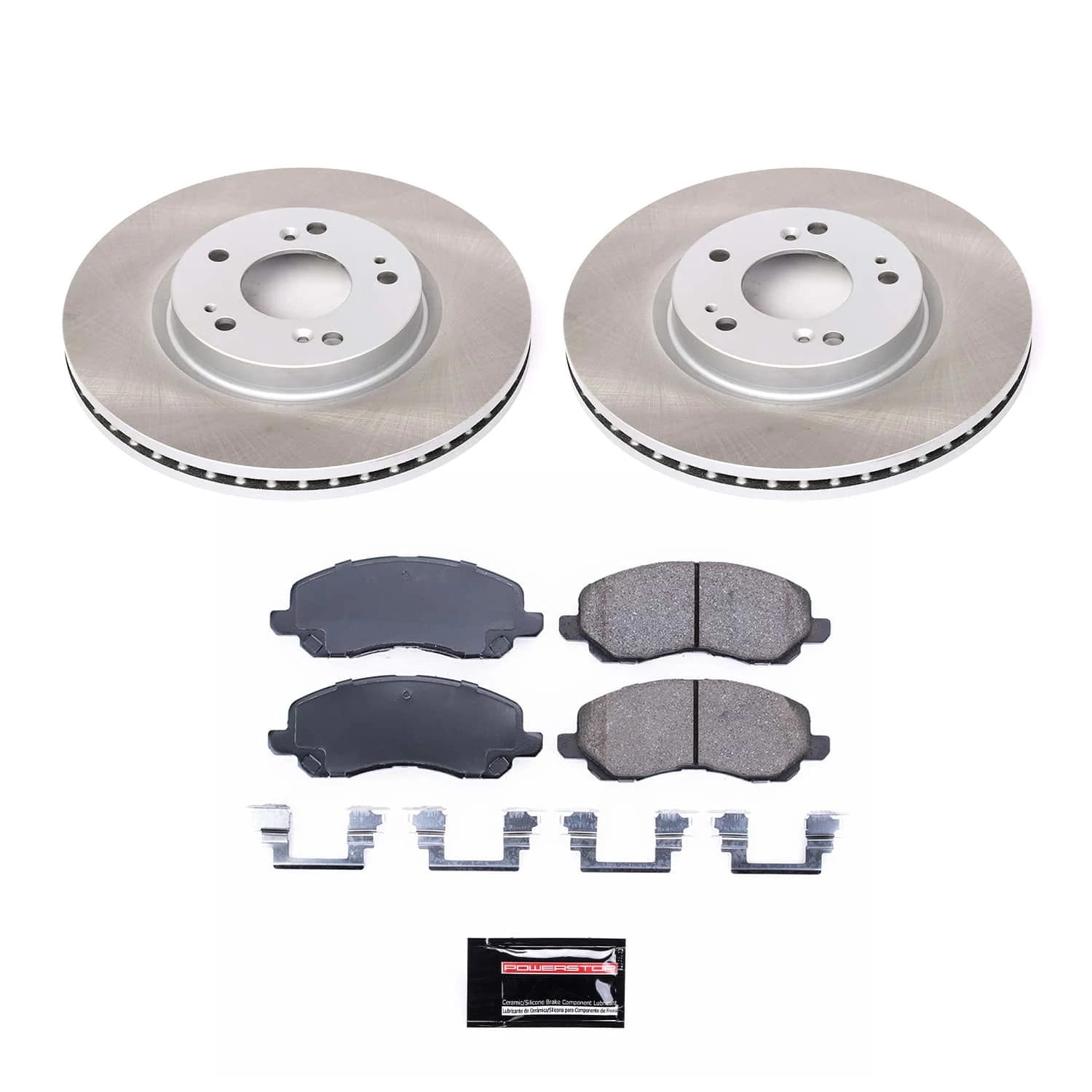 PowerStop Front Semi-Coated Rotor and Low-Dust Ceramic Brake Pad Kit SC094
