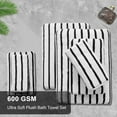 thumbnail image 6 of Jessy Home 4 Pack Black White Bicolor bar Stripe Large Bath Towels Set Oversized Bath Sheet Soft Towel Set, 6 of 8