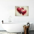 thumbnail image 6 of YILUYINQING Hearts Paint Splatters Wall Decor for Bathroom Valentine's Day Canvas Print Wall Decorations Ready to Hang Room Home Art Decor 20x16in, 6 of 6