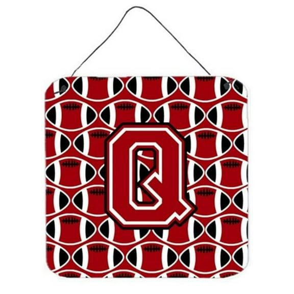 Letter Q Football Red, Black & White Wall or Door Hanging Prints