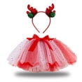 thumbnail image 2 of Toddler Girl Mesh Tutu Skirt Colorful Plush Ball Layered Tulle Skirt Princess Birthday A-Line Dance Skirt+Headband White Tutu Skirt for Girls, 2 of 6