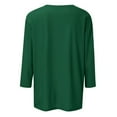 thumbnail image 5 of Green Womens Tops Women's Fashionable and Casual Solid Color Square Neck Three Quarter Sleeve Top T Shirts for Women, 5 of 5
