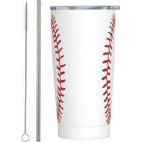 Baseball Tumbler 20oz Funny Stainless Steel Insulated Tumblers with Lid and Straw Sport Travel Coffee Mug Tea Wine Cups Water Bottle Sport Gifts for Women Men Sports Lover