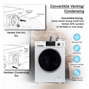 Equator All-in-One 4600 Washer Dryer Combo, Ventless/Vented, Pet Cycle, 1.62 cu.ft / 15 lbs, 110V, White