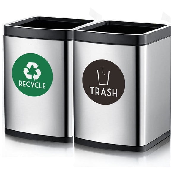 OUNONA Trash Can Recycle Sticker with Selfadhesive Design for Decoration Assorted Color PVC Material