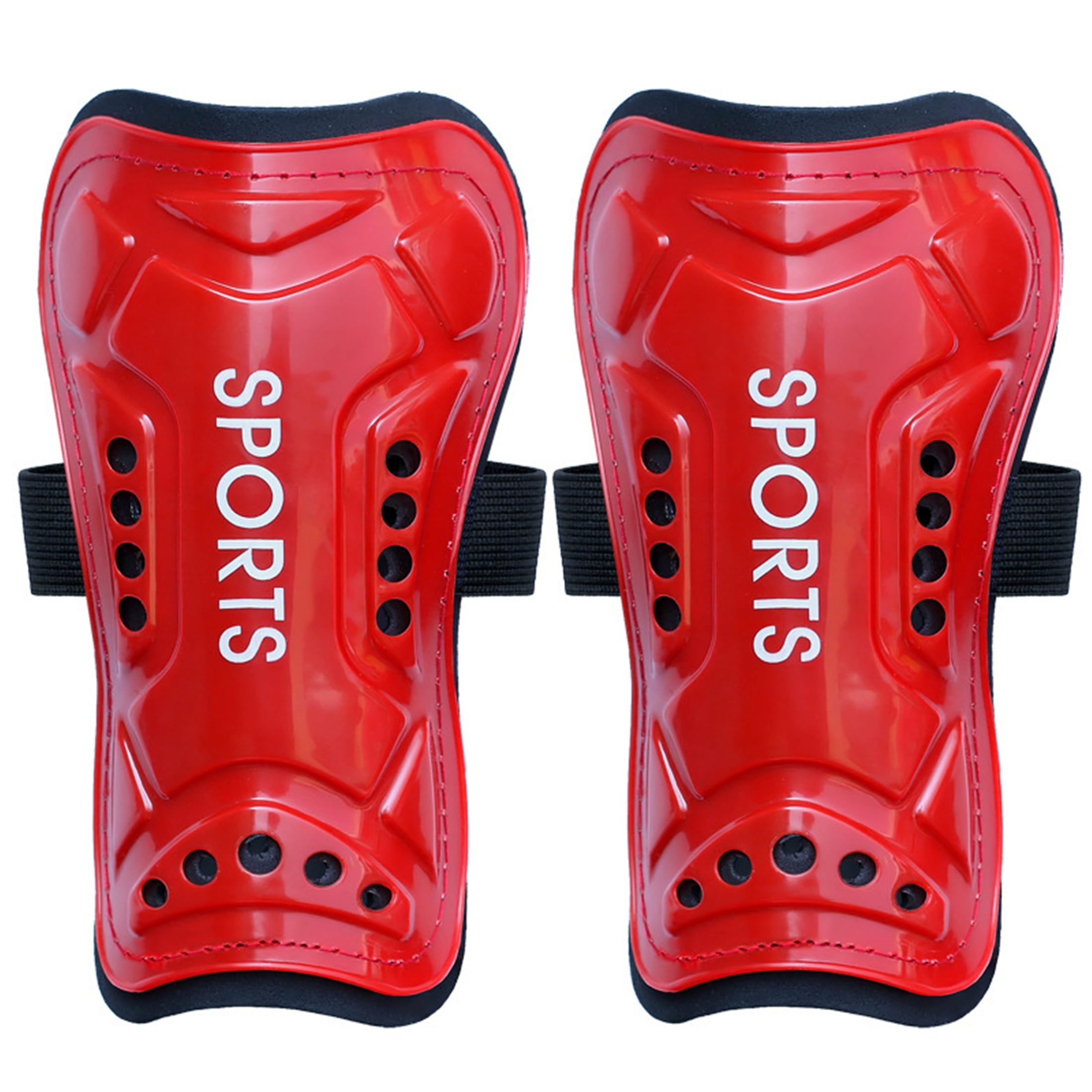 Soccer Shin Guards for Kids Ages 613, Elbourn Youth Soccer Shin Guards 1 Pair (Red)