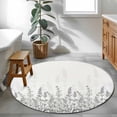 thumbnail image 3 of Wildflowers Round Area Rug 4Ft Washable Circle Rugs for Bedroom Dining Room, Spring Country Black Grey Floral Leaf Plant Non-Slip Carpet Floor Mats Indoor Outdoor Carpet Runner Aesthetic Home Decor, 3 of 8