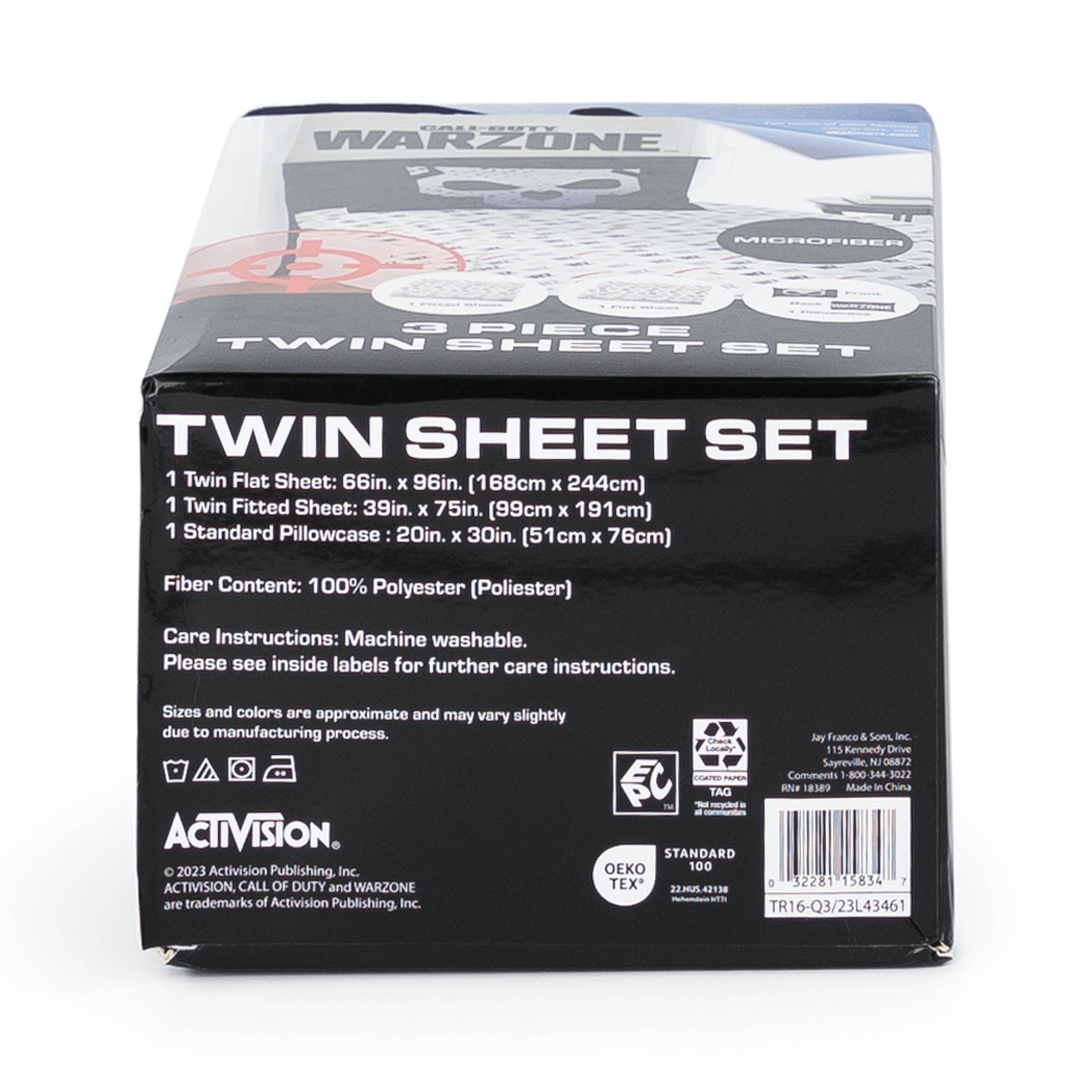 Call of Duty Kids 3-Piece Twin Sheet Set, Microfiber, White, Blizzard
