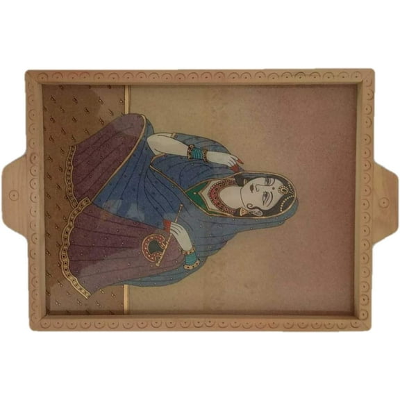 India Meets India Handicraft Wooden Serving Tray Serving Platter, Best Gifting, Made By Awarded Indian Artisan