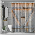 thumbnail image 2 of Barn Door Shower Curtain for Bathroom, Farmhouse Wood Door Shower Curtains 84x72inches Neutral Fabric Waterproof Shower Curtains Set for Stall RV Hotel with Hooks, 2 of 6