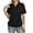 Black, variant on BXJX Womens Cotton Polo Shirts, Short Sleeves Collared V-Neck Casual Summer Tops Purple Size L