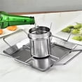 thumbnail image 3 of Vertical Beer Can Chicken Roaster Rack - Stainless Steel - Includes Rack, Canister, Drip Pan For Juicy and Flavorful Chicken on Grill and Oven - Dishwasher Safe, 3 of 5