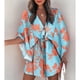 thumbnail image 1 of Summer Boho Mini Dress Women Flora Print Batwing Sleeve Lace-Up V Neck Loose Button Dresses Ladies Beach Party Dress VestidoXXL Gao Jinjia LED, 1 of 2