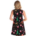 thumbnail image 2 of Bixox Disco Mirror Ball Print Women's Sleeveless A-Line Dress with Pockets, Casual Knee-Length Tank Dress for Summer-Large, 2 of 7