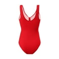 thumbnail image 5 of COMVALUE Women Ribbed One Piece Swimsuit Sports Wide Straps Scoop Neck Summer Tummy Control Swimsuit (Red, XXL), 5 of 6