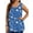 Blue Flower, variant on Women's Summer Ditsy Floral BohoTank Top Plus Size Round Neck Loose Fit Casual Sleeveless Shirt with Pockets 1X-5X