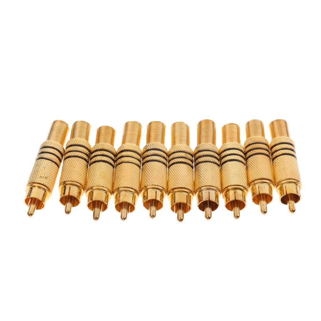 10 Pack Phono Male Plug Solder Connector Adapter Terminal AV