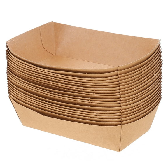 100 Pcs Hot Dogs Warming Tray Nacho Trays Kraft Food Tray Fried Snack Holder Oil Proof Snack Container Paper Food Tray Food Hot Dog Kraft Paper