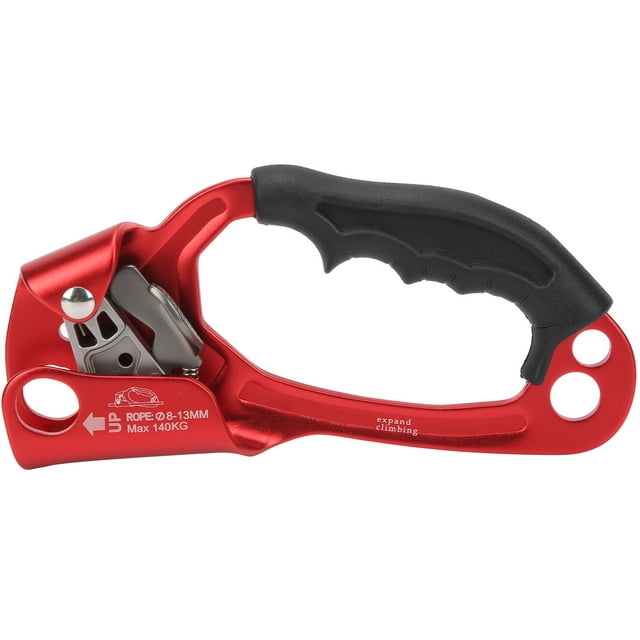 Hand Rope Climber, Climbing Ascender One Hand Installation Auto Mud Draining Sufficient Grip Elastic Spring For Mountaineering Black,Red